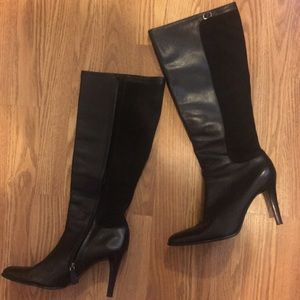 Ralph Lauren leather and suede knee high boots